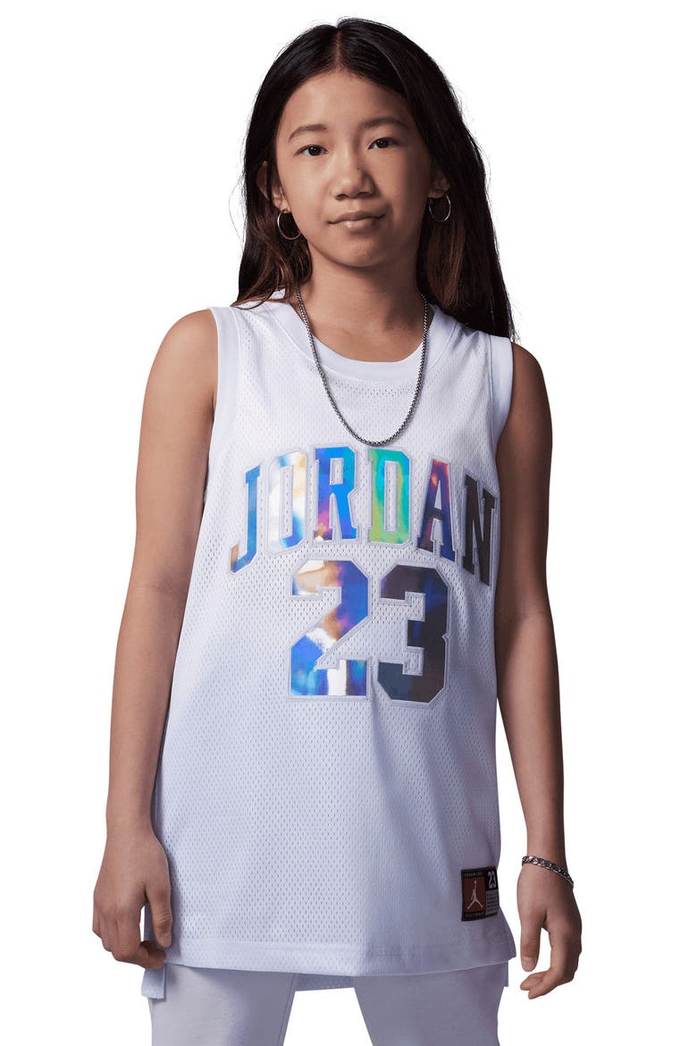 Kids' Metallic Jordan 23 Jersey, Alternate, color, FOOTBALL GRAY