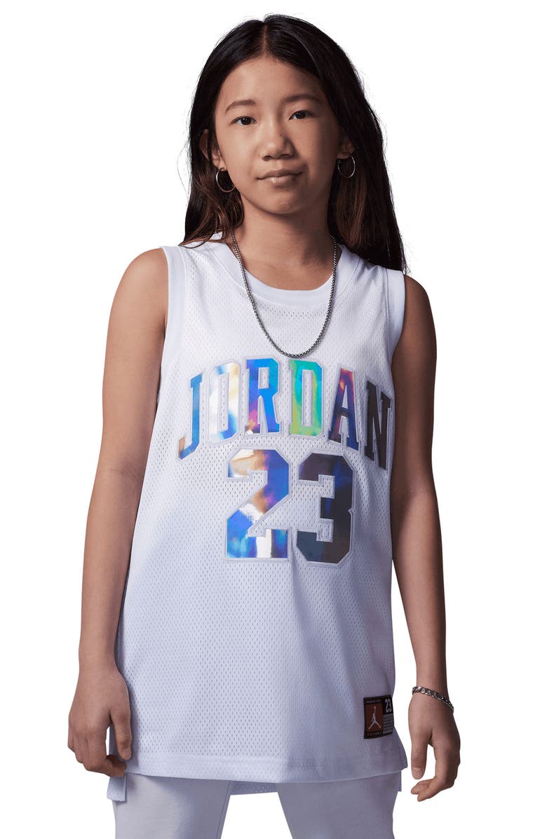 Jordan Kids' Metallic Jordan 23 Jersey, Alternate, color, Football Gray