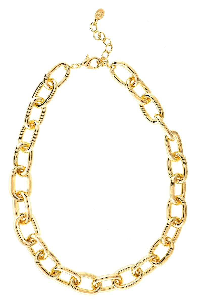 RIVKA FRIEDMAN 18K Gold Clad Oval Link Chain Necklace, Main, color, 18K Gold Clad