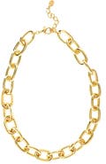 RIVKA FRIEDMAN 18K Gold Clad Oval Link Chain Necklace