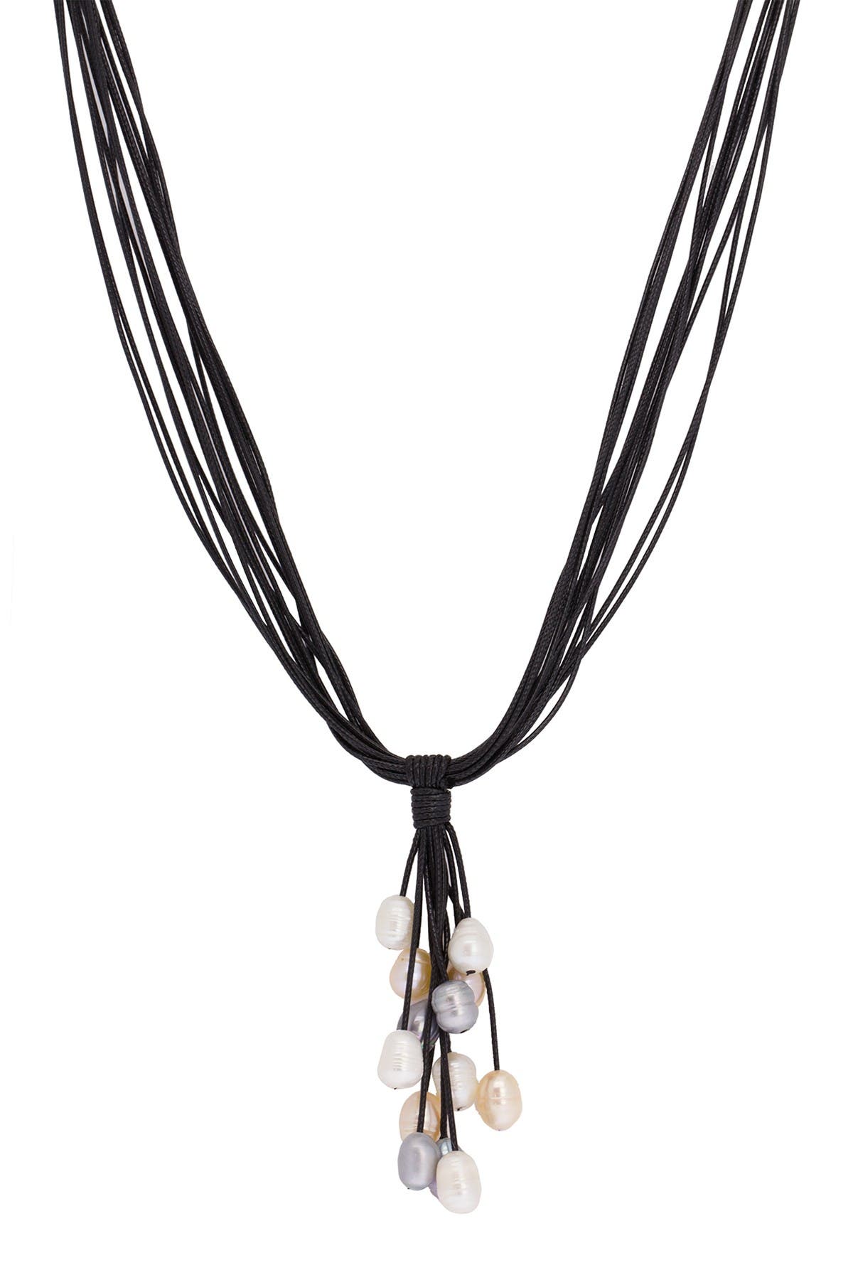 Tahitian Winter Dangling 0.5mm Freshwater Pearl Corded Pendant Necklace