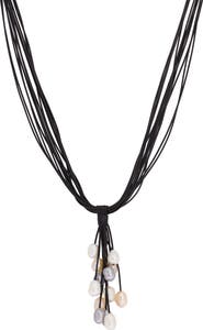 SAACHI Tahitian Winter Dangling 0.5mm Freshwater Pearl Corded Pendant Necklace