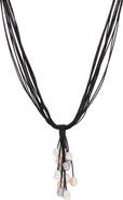SAACHI Tahitian Winter Dangling 0.5mm Freshwater Pearl Corded Pendant Necklace