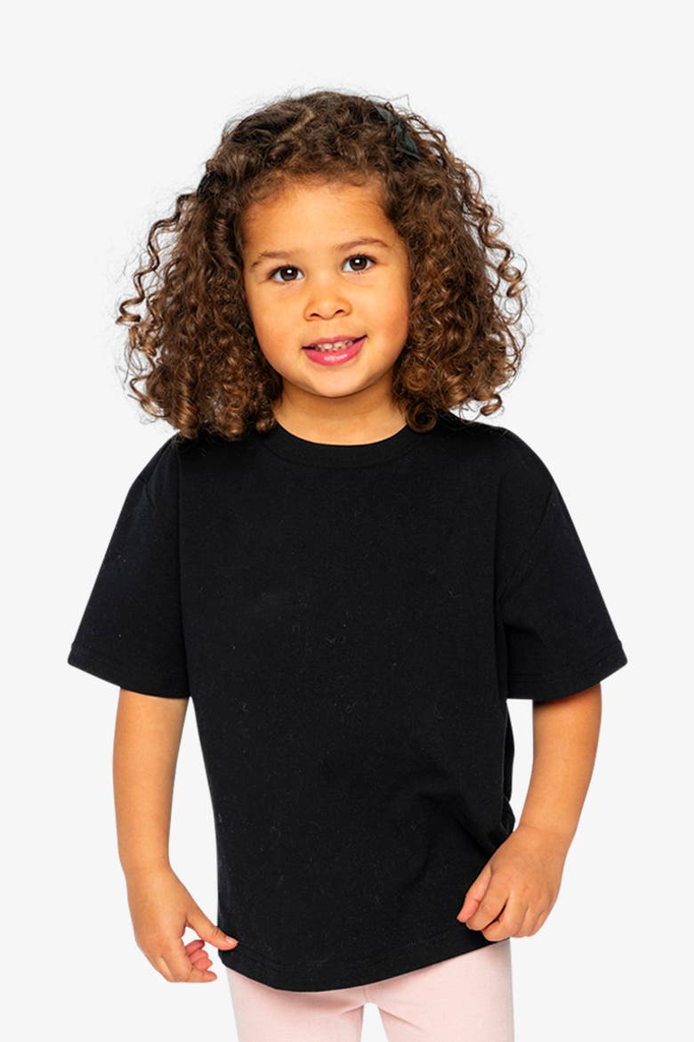 Heavy Jersey Crew Neck Wide Short Sleeve T-Shirt, Alternate, color, Black
