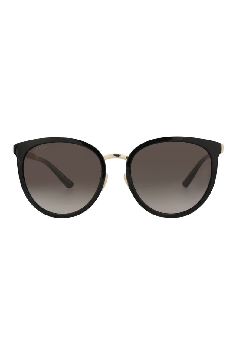 56mm Round Sunglasses, Main, color, BLACK GOLD GREY