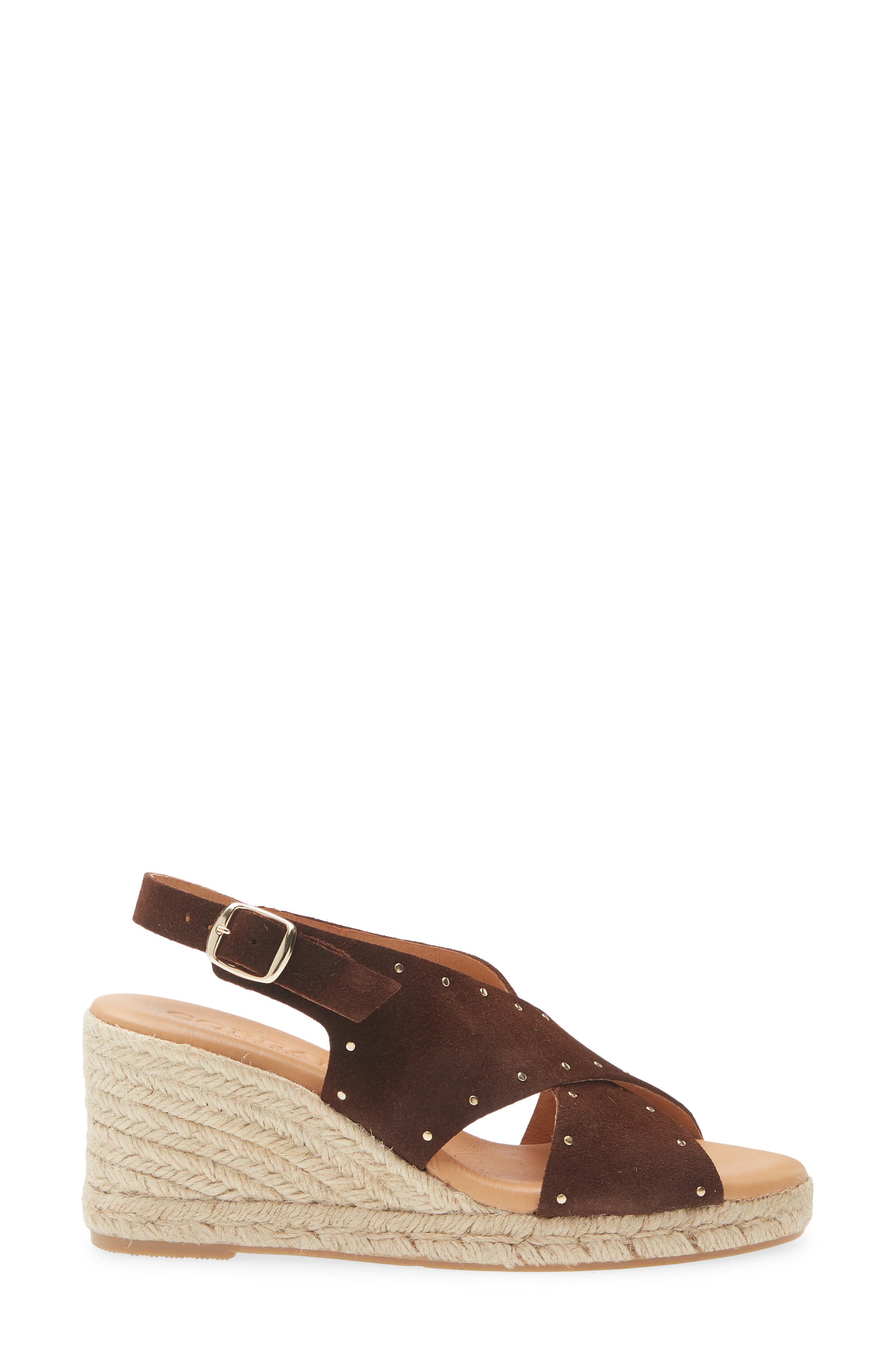 Cordani Eleni Slingback Espadrille Platform Wedge Sandal, Alternate, color, Marron Suede