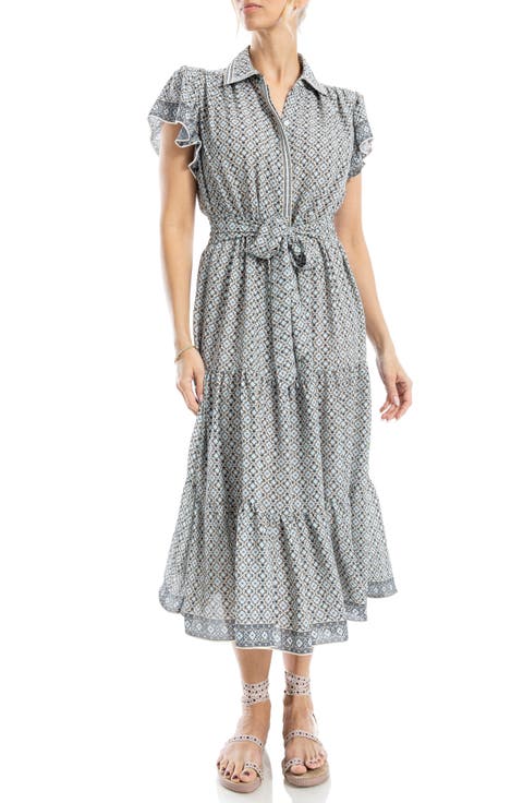 Floral Tie Front Shirtdress