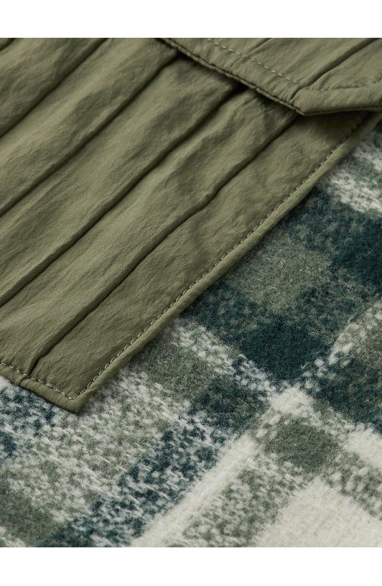 Scotch & Soda Plaid Patchwork Regular Fit Button-Up Shirt, Alternate, color, Thyme Check