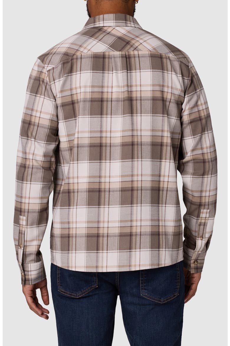 Ravenna Performance Flannel Button-Up Shirt, Alternate, color, OYSTER PLAID
