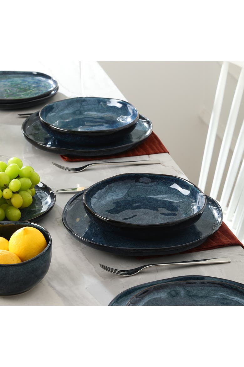 Mirella Stoneware 4-Piece Pasta Bowl Set, Alternate, color, Blue
