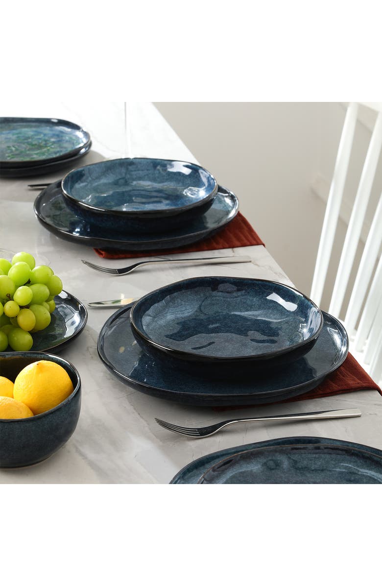 Stone Lain Mirella Stoneware 4-Piece Pasta Bowl Set, Alternate, color, Blue