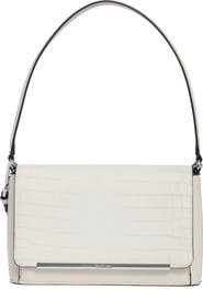 Calvin Klein Alia Croc Embossed Shoulder Bag