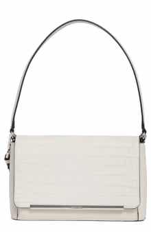 Calvin Klein Alia Croc Embossed Shoulder Bag