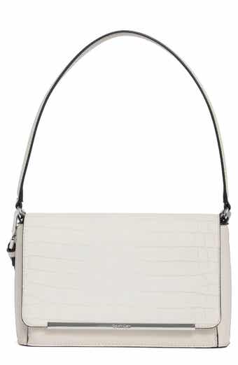 Calvin Klein Alia Croc Embossed Shoulder Bag
