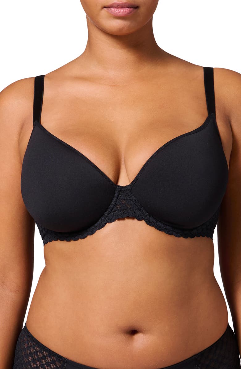 Simone Perele Subtile 3D Underwire Plunge Bra, Main, color, Black