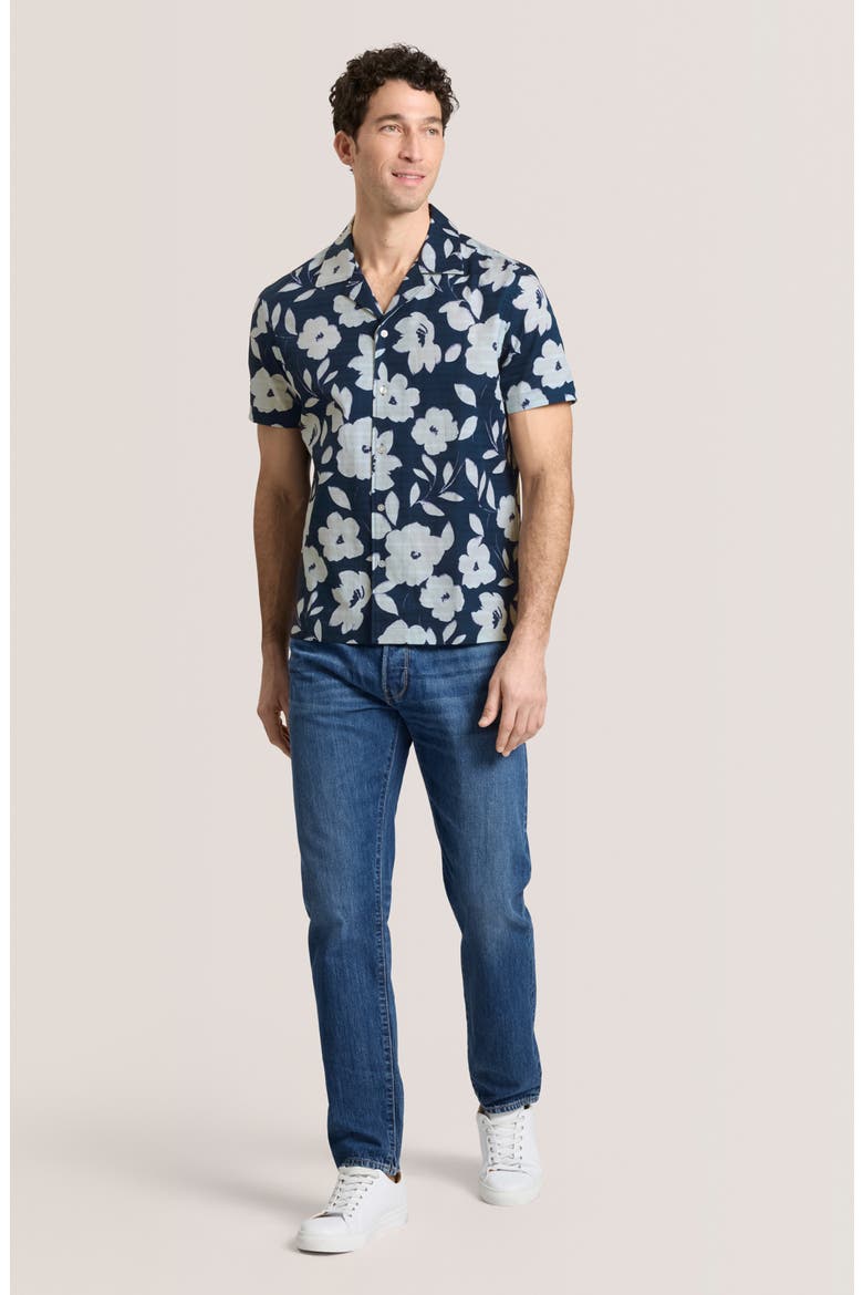 Floral Print Camp Shirt, Alternate, color, MIDNIGHT SAIL