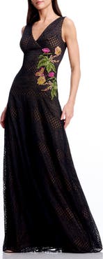Dress the Population Baylor Floral Embroidery Sleeveless Dress