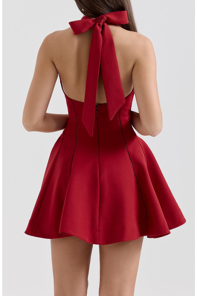 Loulette Halter Minidress, Alternate, color, RED DAHLIA