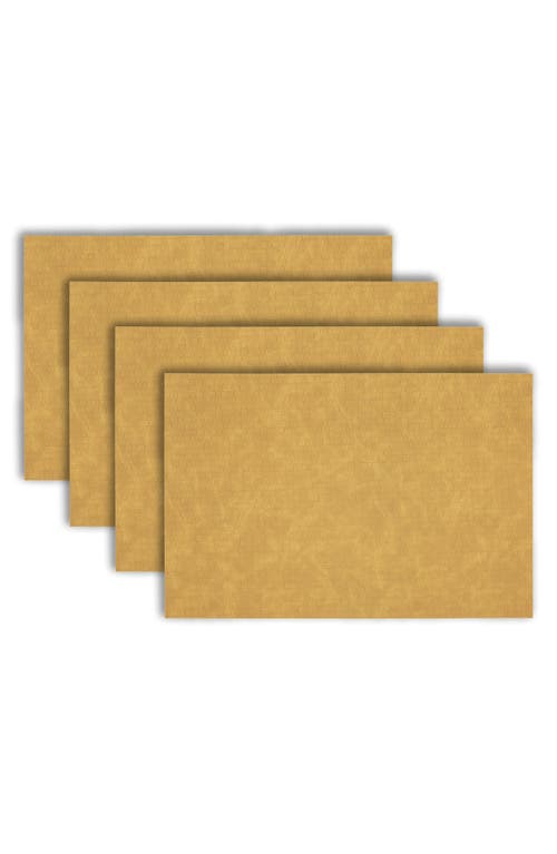 Dainty Home Faux Leather Reversible Set Of 4 Placemats In Reversible Ochre