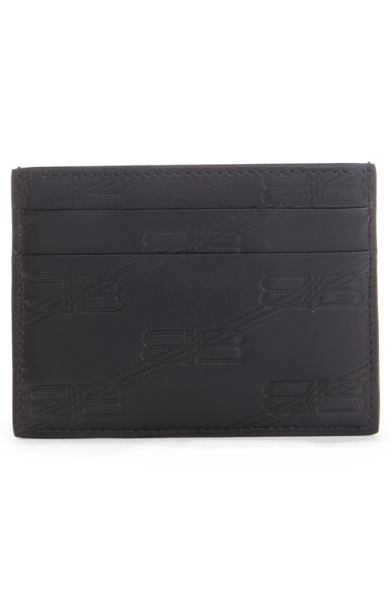 Balenciaga Tire Tread Embossed Leather Card Holder, Alternate, color, 