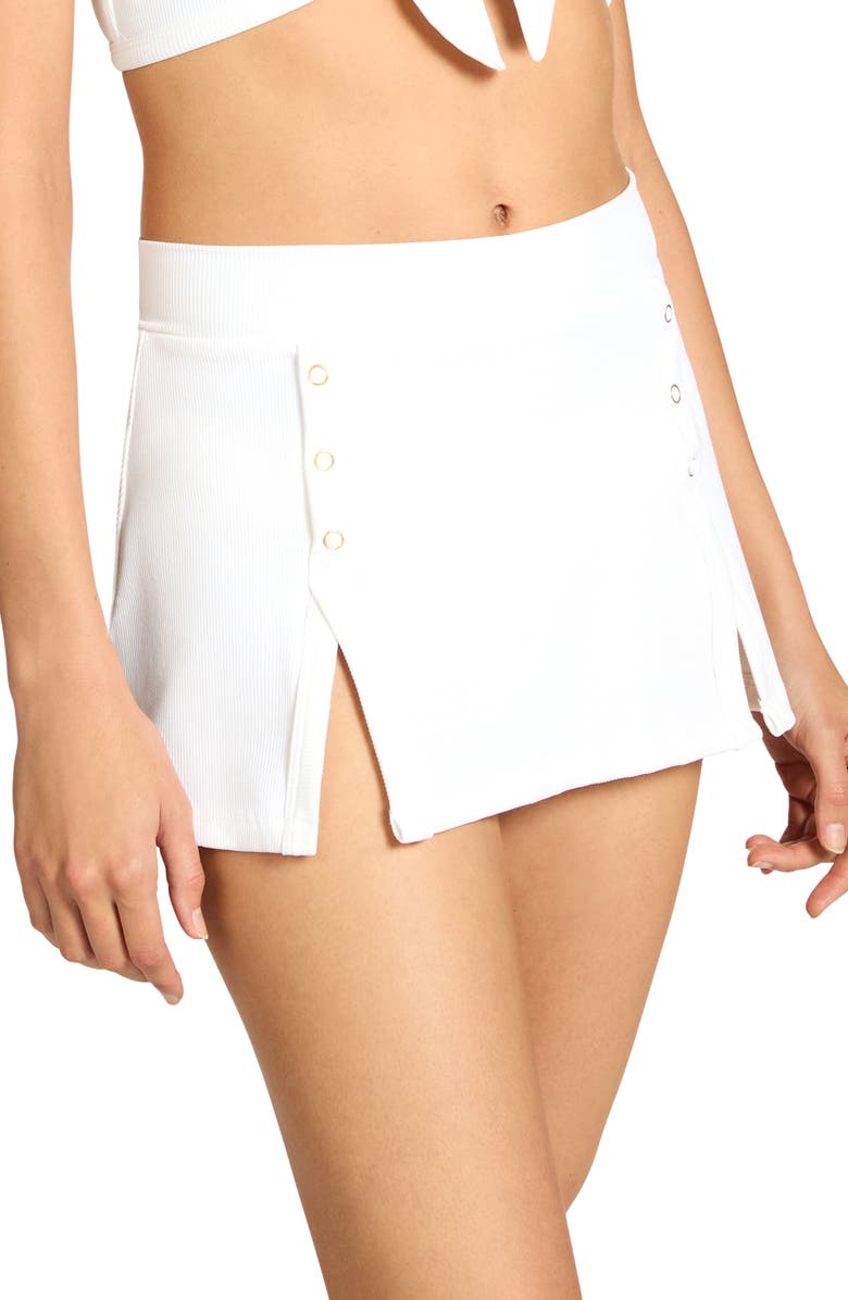 Robin Piccone Amy Swim Cover-Up Skirt, Alternate, color, White