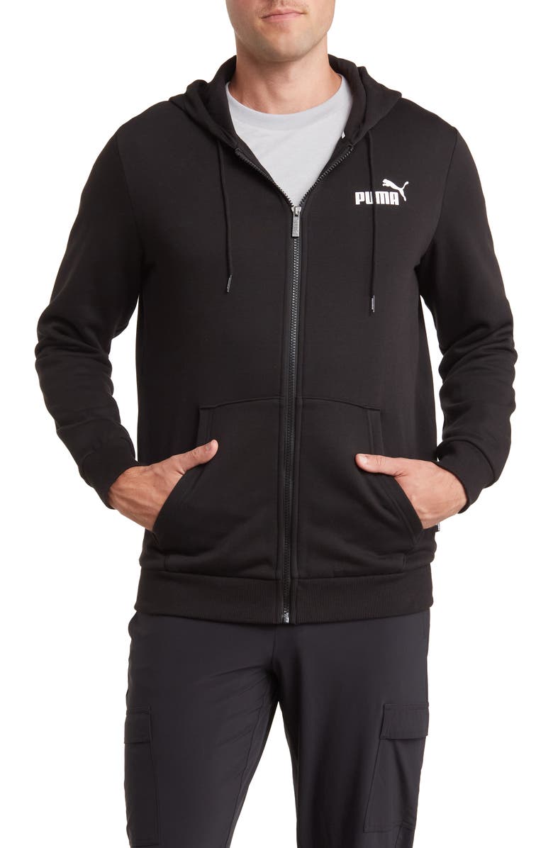 PUMA Logo Fleece Zip Hoodie, Main, color, 