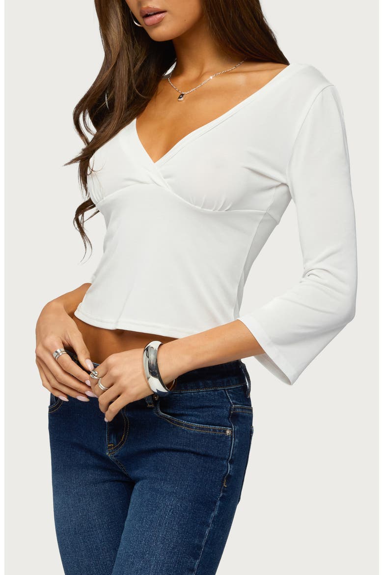 Mar V-Neck Top, Alternate, color, CREAM