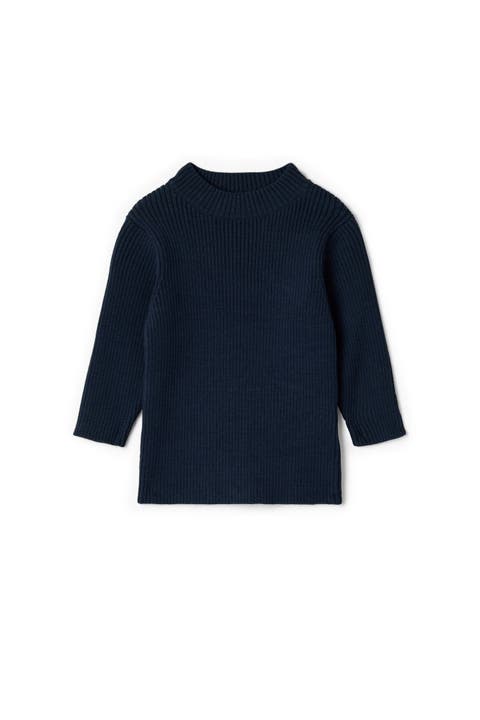 Ribbed Long Sleeve Mock Neck Knit Top (Toddler, Little Kid & Big Kid)