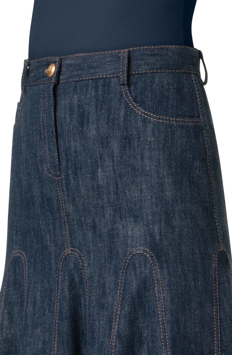 Akris punto Cooper High Waist Wide Leg Cotton & Wool Blend Jeans, Alternate, color, Black