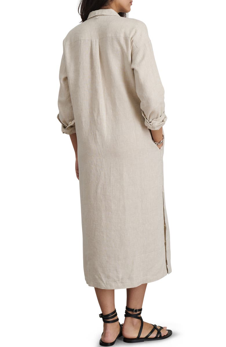 Alex Mill Long Sleeve Linen Midi Shirtdress, Alternate, color,