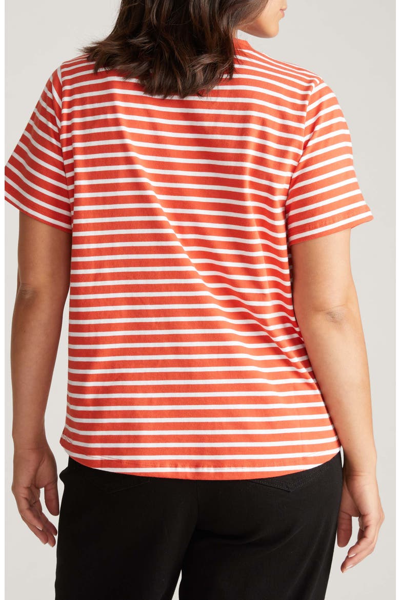 Breton Stripe T-Shirt, Alternate, color, VERMILION RED/ WHITE STRIPE