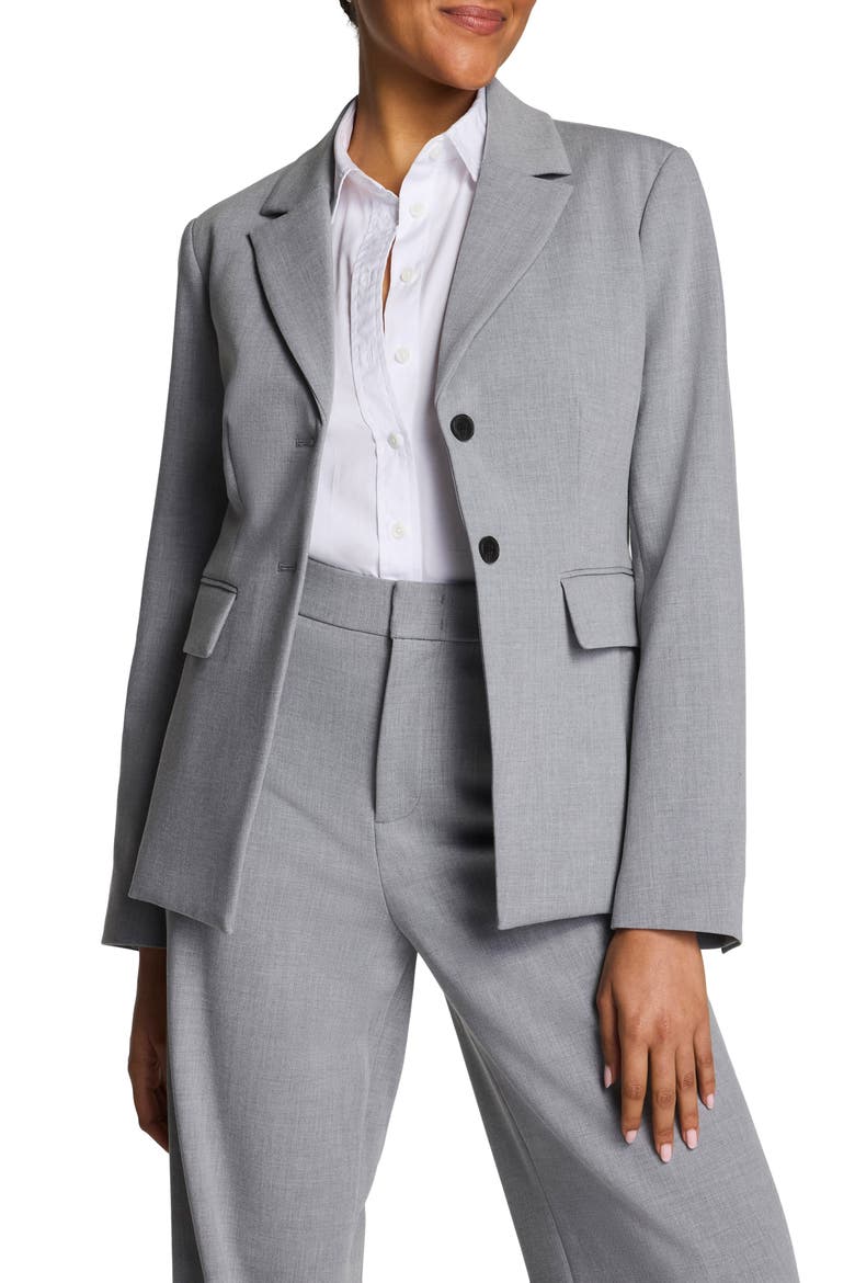 Tailored Blazer, Main, color, HEATHER GREY FA
