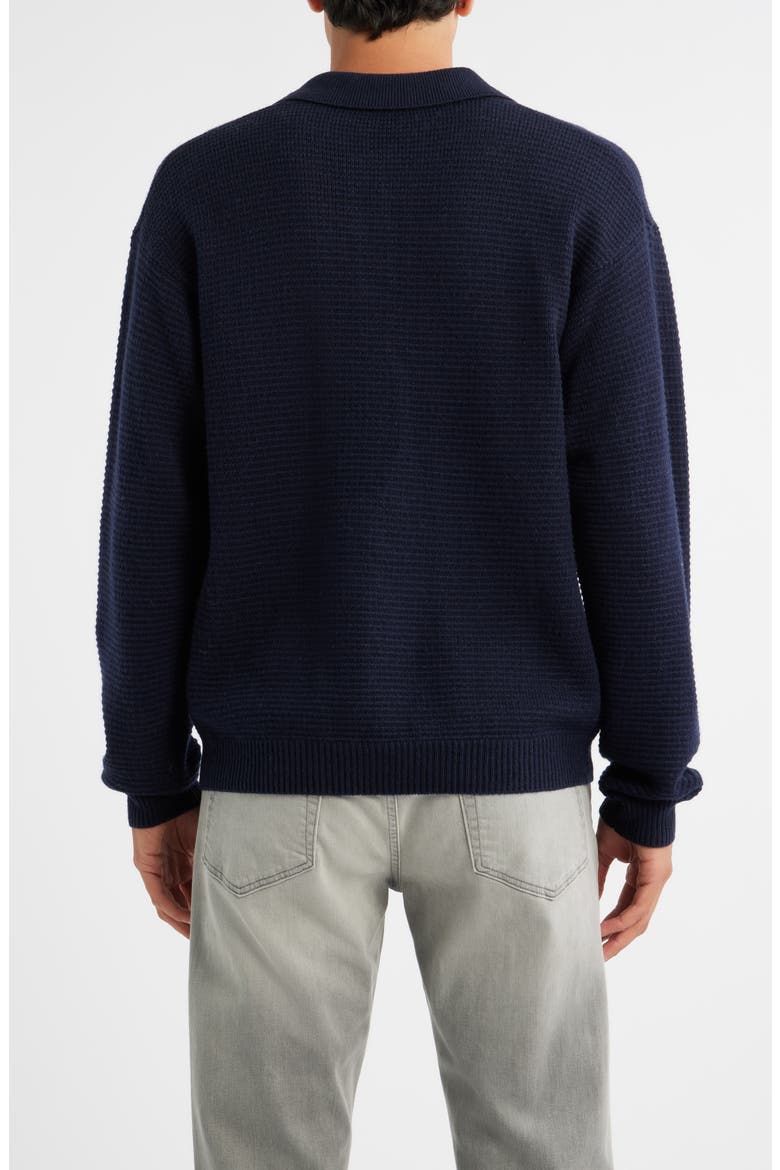 Textured Wool & Cashmere Sweater, Alternate, color, DARK NAVY