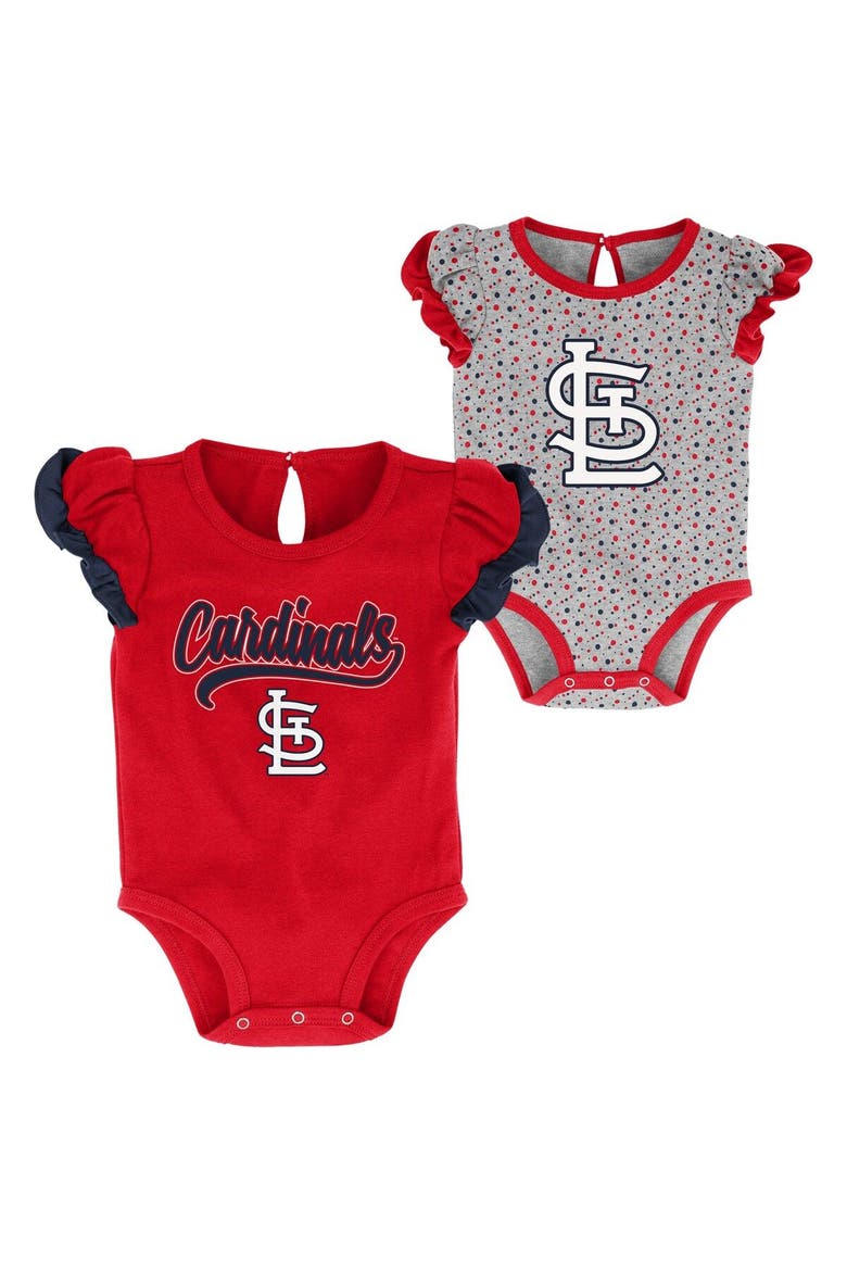 Newborn & Infant Red/Heathered Gray St. Louis Cardinals Scream & Shout Two-Pack Bodysuit Set, Main, color, Red