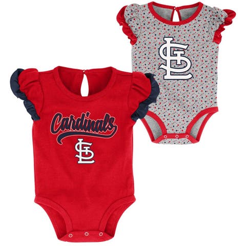 Newborn & Infant Red/Heathered Gray St. Louis Cardinals Scream & Shout Two-Pack Bodysuit Set