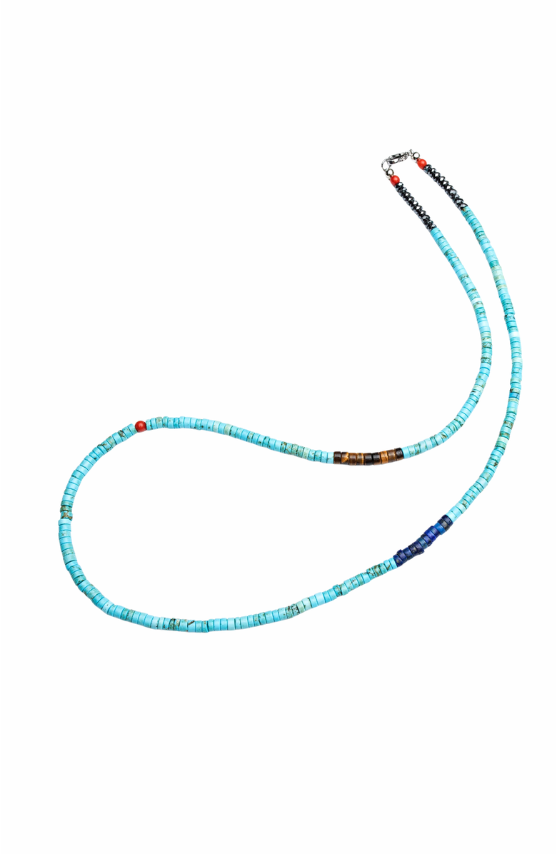 Nialaya Heishi Necklace, Alternate, color, Turquoise / Brown / Blue