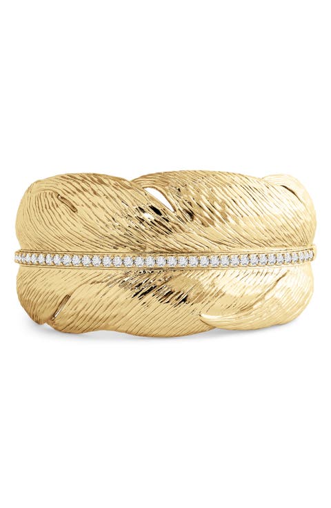 Feather Wide Cuff Bracelet