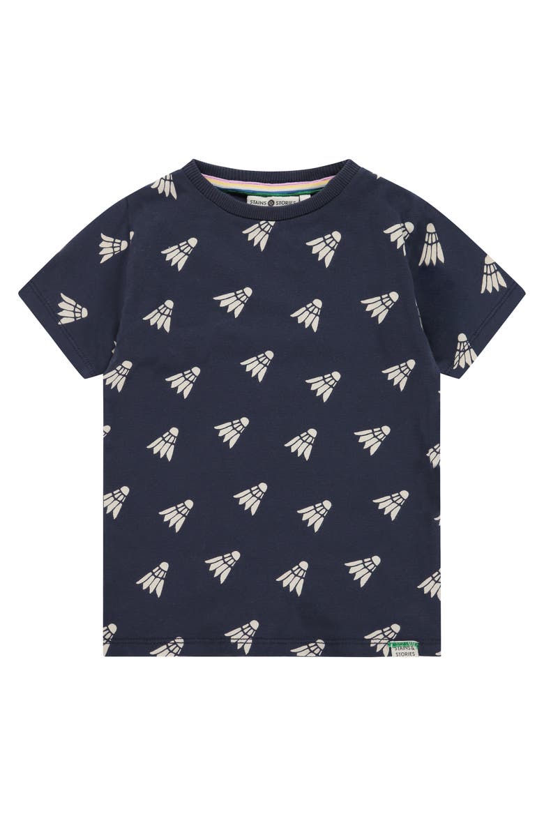 Allover Print Short Sleeve T-Shirt, Main, color, Shuttle in Dark Royal