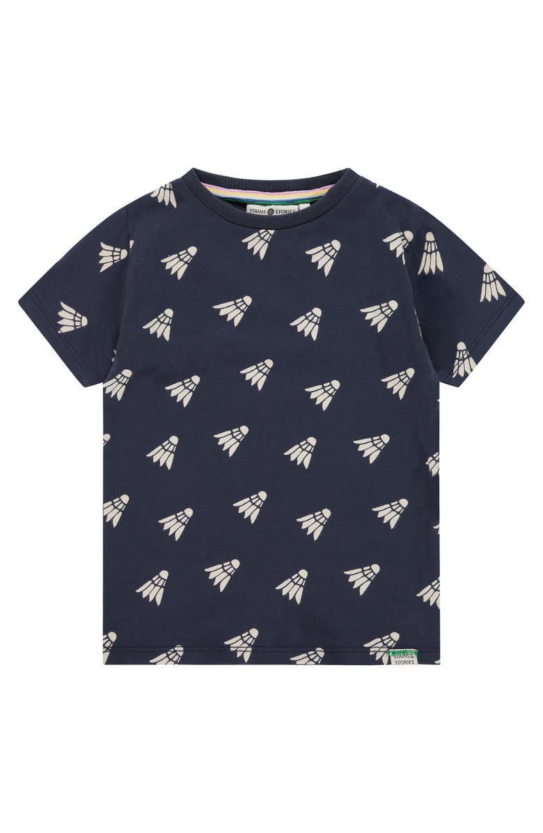 Stains and Stories by Babyface Allover Print Short Sleeve T-Shirt, Main, color, Shuttle In Dark Royal