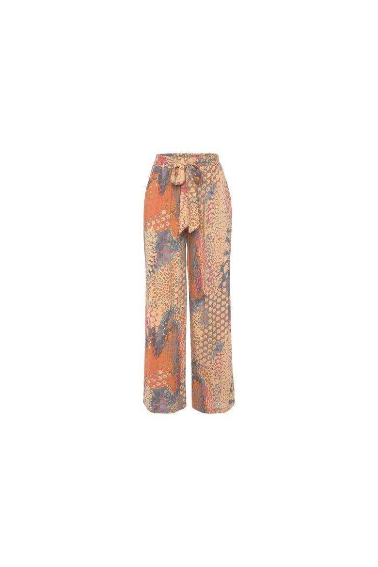 Printed Wide Leg Pants, Alternate, color, Orange Multi
