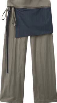 MANGO Tied Overlay Wide Leg Pants
