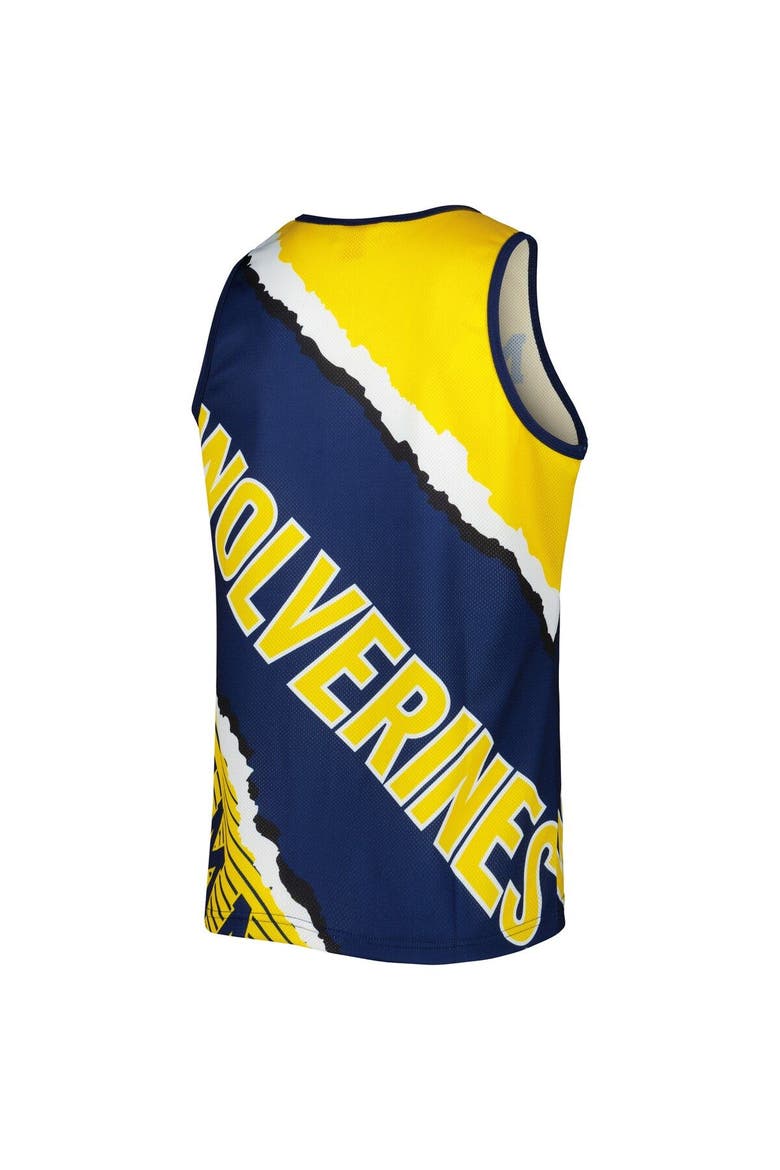 Men's Mitchell & Ness Navy/Maize Michigan Wolverines Jumbotron 2.0 Sublimated Tank Top, Alternate, color, Navy