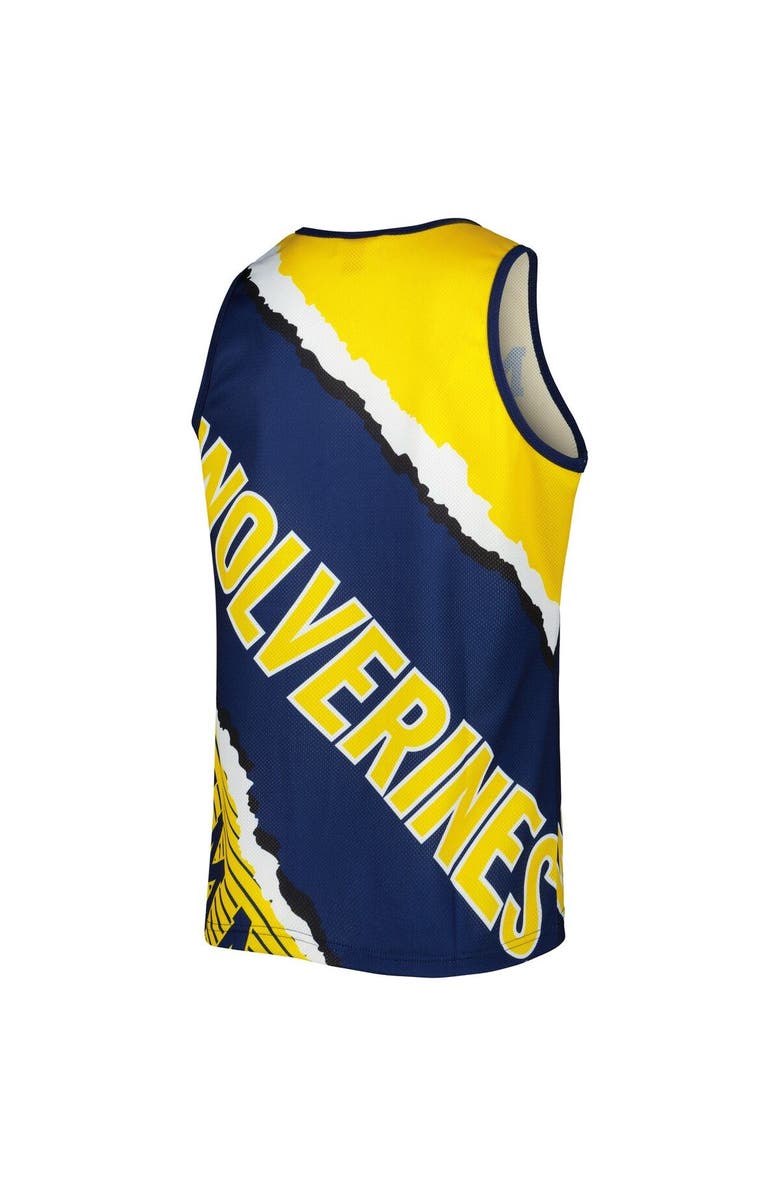 Mitchell & Ness Men's Mitchell & Ness Navy/Maize Michigan Wolverines Jumbotron 2.0 Sublimated Tank Top, Alternate, color, Navy