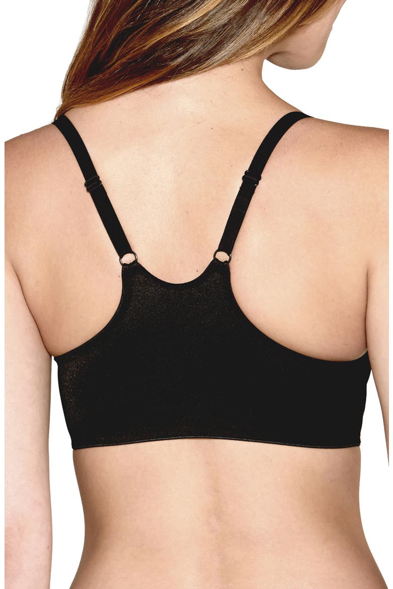 Meryl Front Closure Minimizer Bra, Alternate, color, BLACK