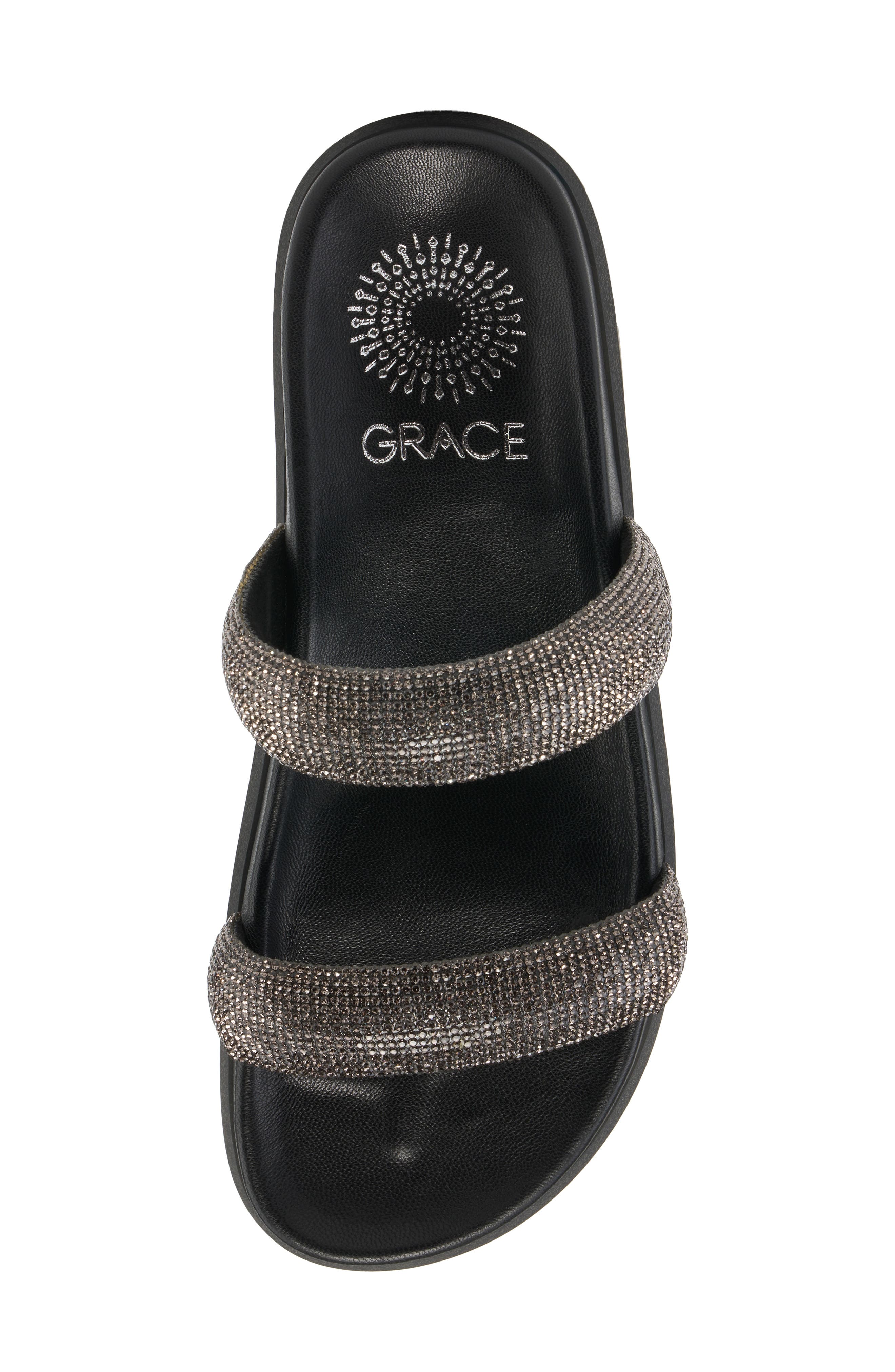 Grace Footwear Cannes Rhinestone Sandal, Alternate, color, Pewter