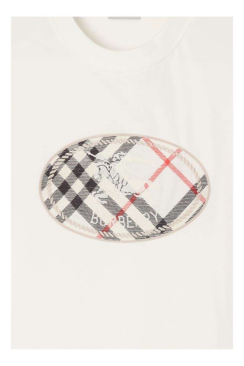 Check Knight Stamp Cotton T-shirt, Alternate, color, Chalk white