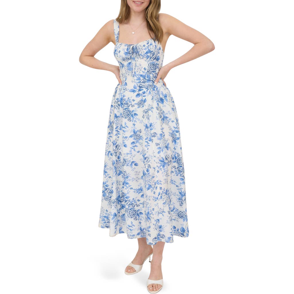 BLU PEPPER BLU PEPPER FLORAL BUSTIER MIDI DRESS