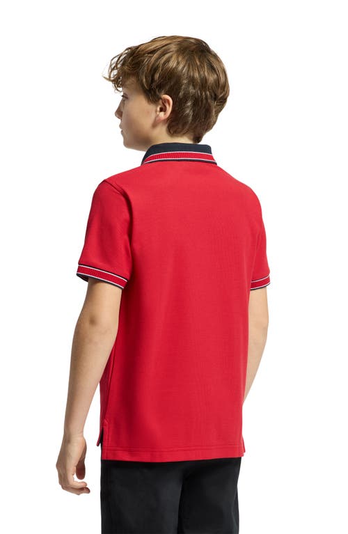 Psycho Bunny Kids' Mccoy Piqué Polo In Brilliant Red 2