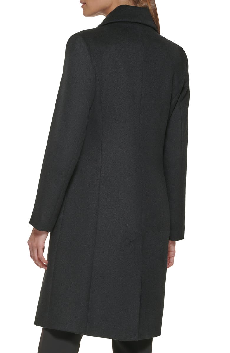 KARL LAGERFELD PARIS Shawl Collar Double Breasted Wool Blend Coat, Alternate, color,