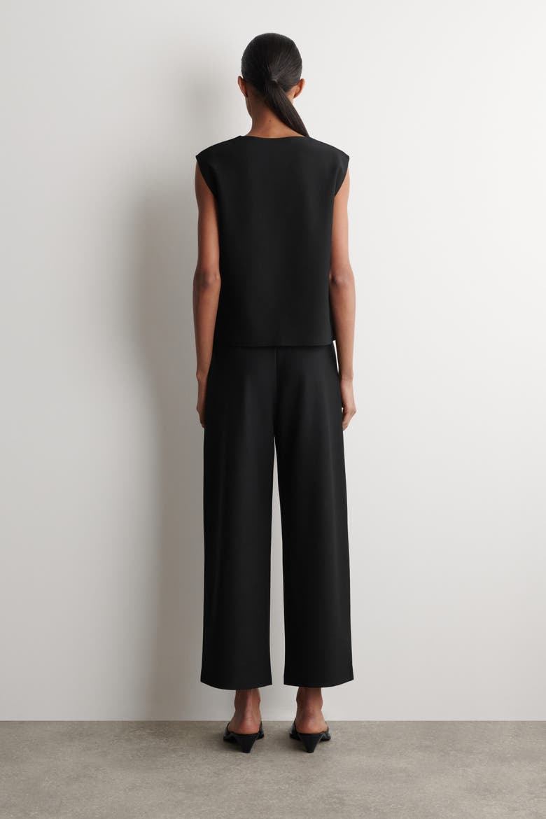 High-waisted Trousers, Alternate, color, BLACK